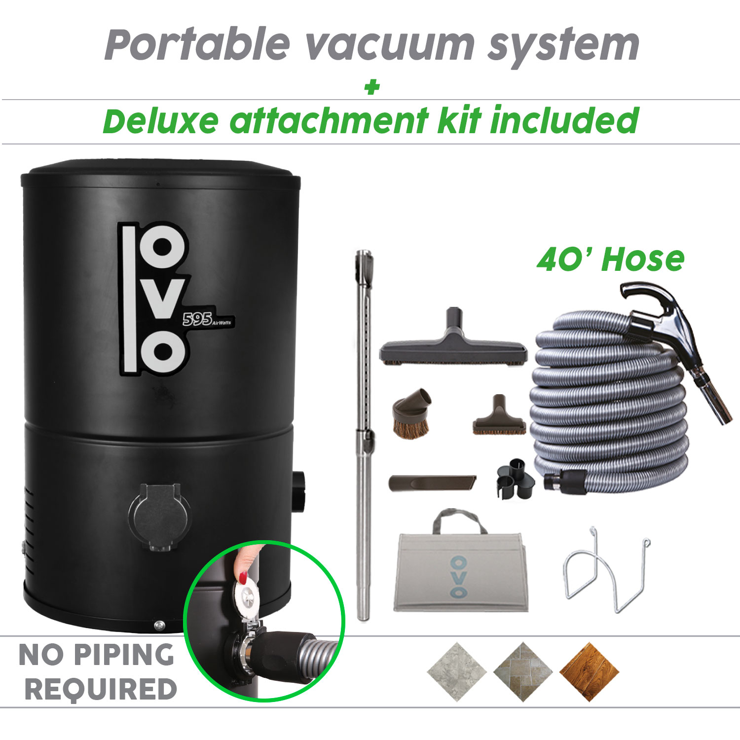 Wall mounted Vacuum Deluxe